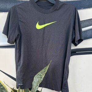 Nike kids's gray Tee with Neon Green Logo